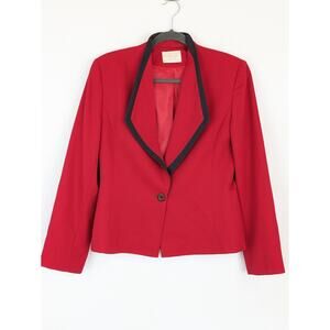 Vintage Pendleton Blazer Jacket Virgin Wool 60s 70s Retro Red Black Size 6